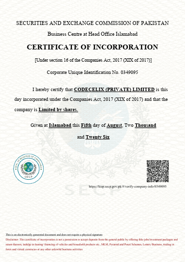 SECP Certificate of Incorporation